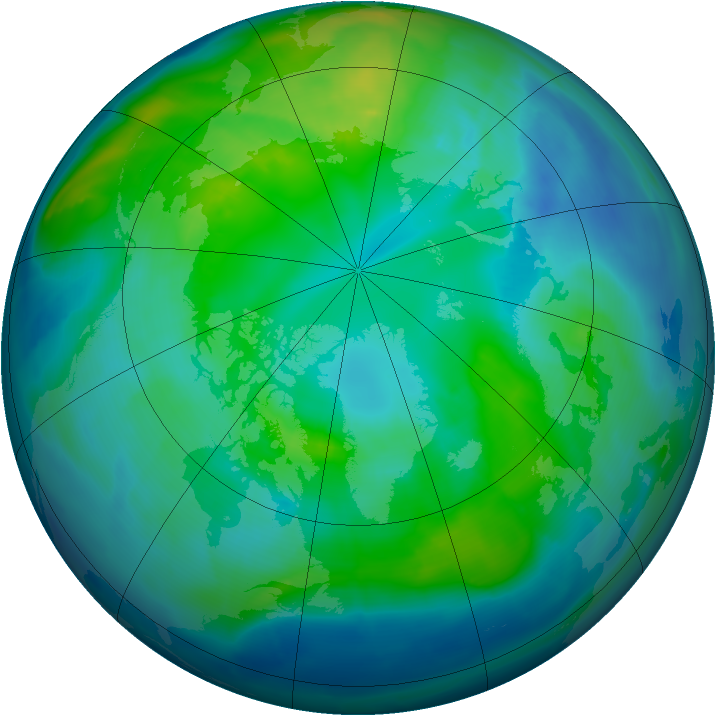 Arctic ozone map for 19 October 2009